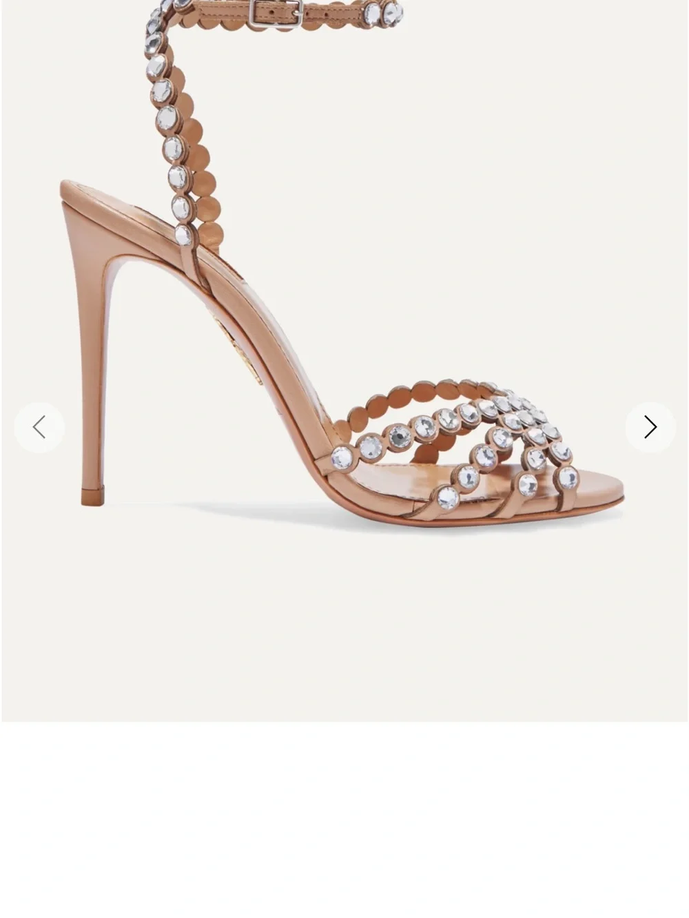 Aquazzura Brown Crystal-Strap Heeled Sandals - Picture 4 of 7
